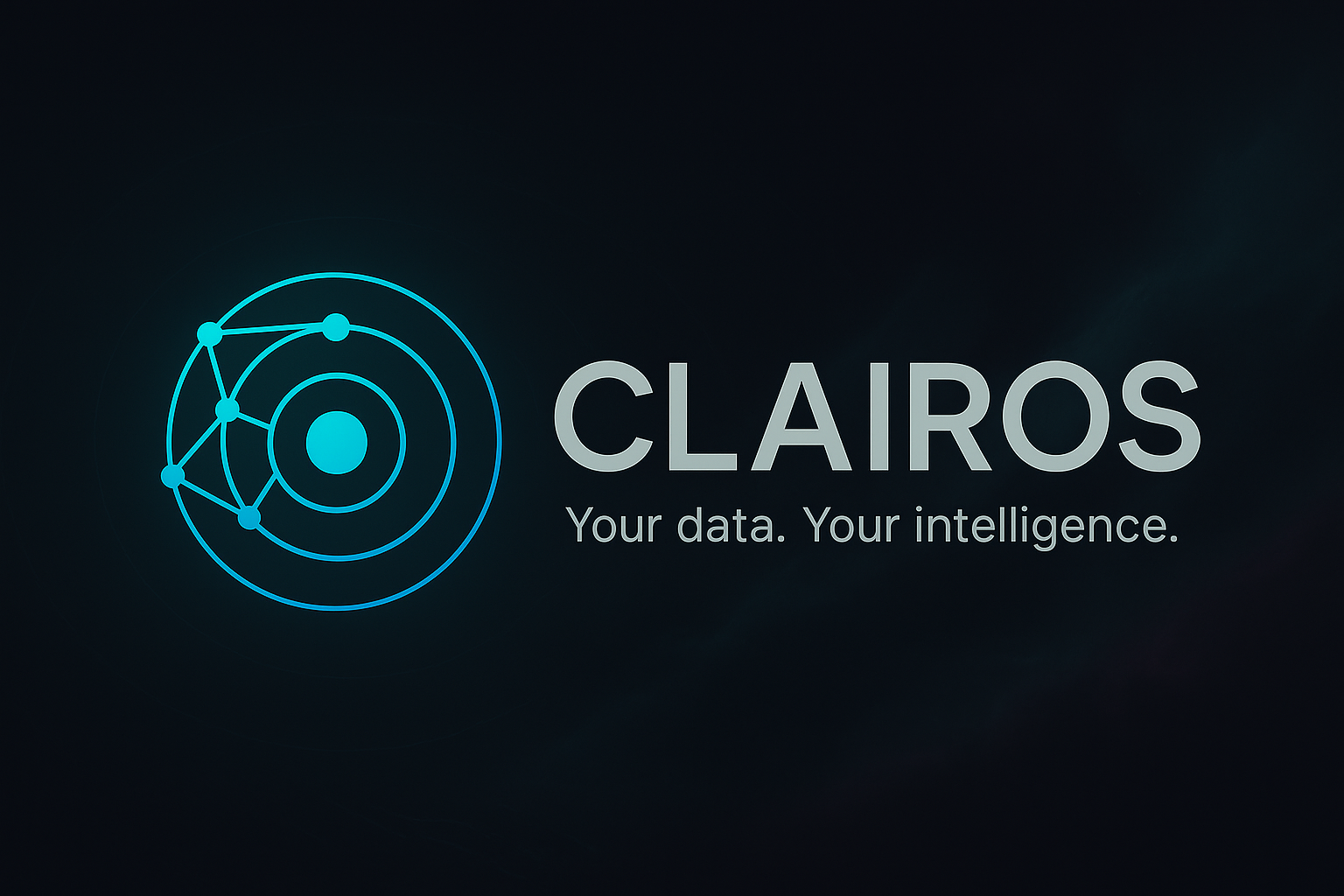 Clairos logo on a dark gradient with the line “Sovereign by design. Local by default.
